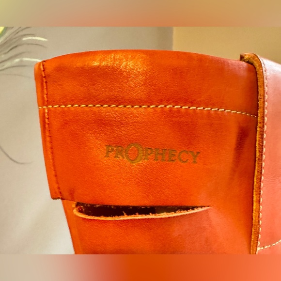 Prophecy Red Leather Tall Boots | Size 40 (US 10) | Made in Portugal - Picture 8 of 10